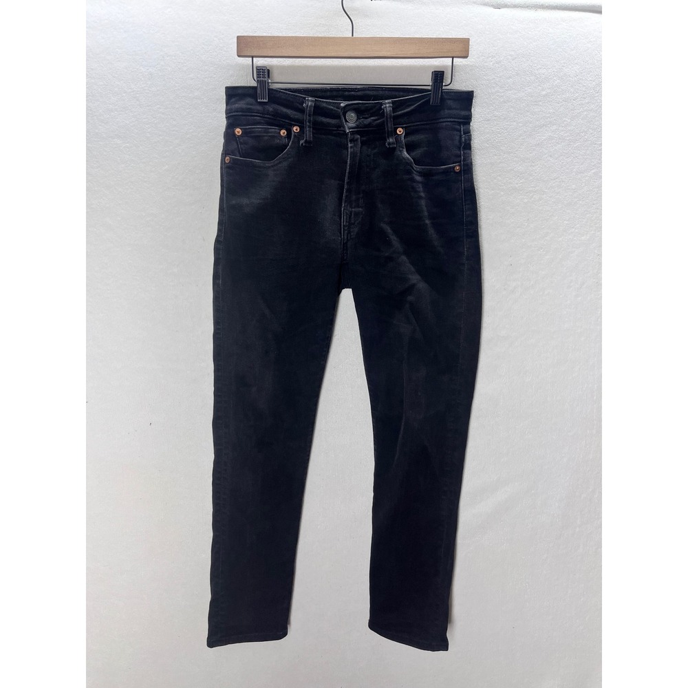American Eagle Slim Straight Jeans Mens 28x30 Black Denim Airflex+ Stretch 3261